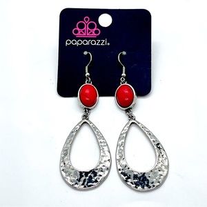 Silver and Red Dangle Earrings NWT 🔥 3 for $20